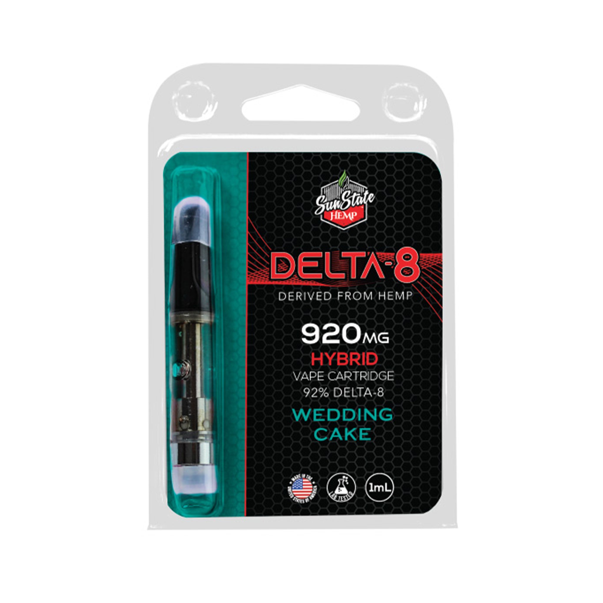 Delta-8 Derived From Hemp Hybrid Vape Cartridge | Wedding Cake | 920mg