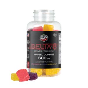 Open Jar of Delta-8 Gummies | Assorted Flavors | 600mg