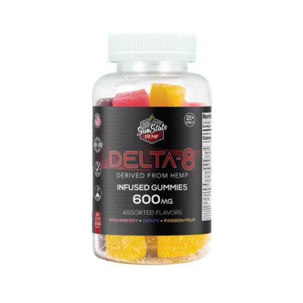 Closed Jar of Delta-8 Gummies | Assorted Flavors | 600mg
