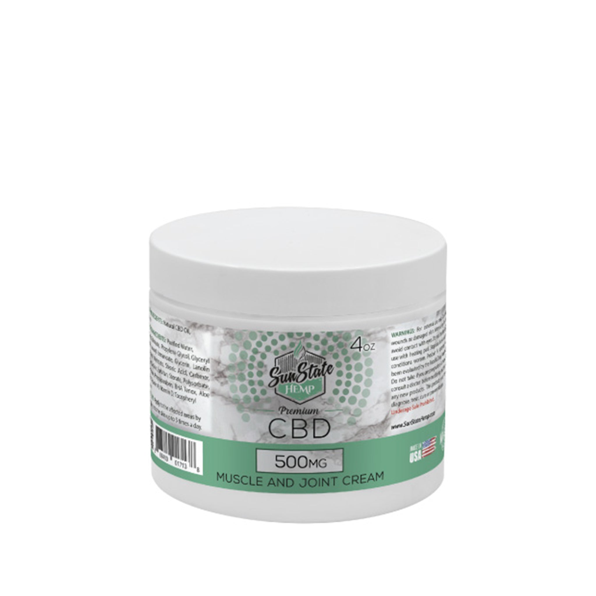 Closed Jar of CBD Muscle and Joint Cream | 500mg